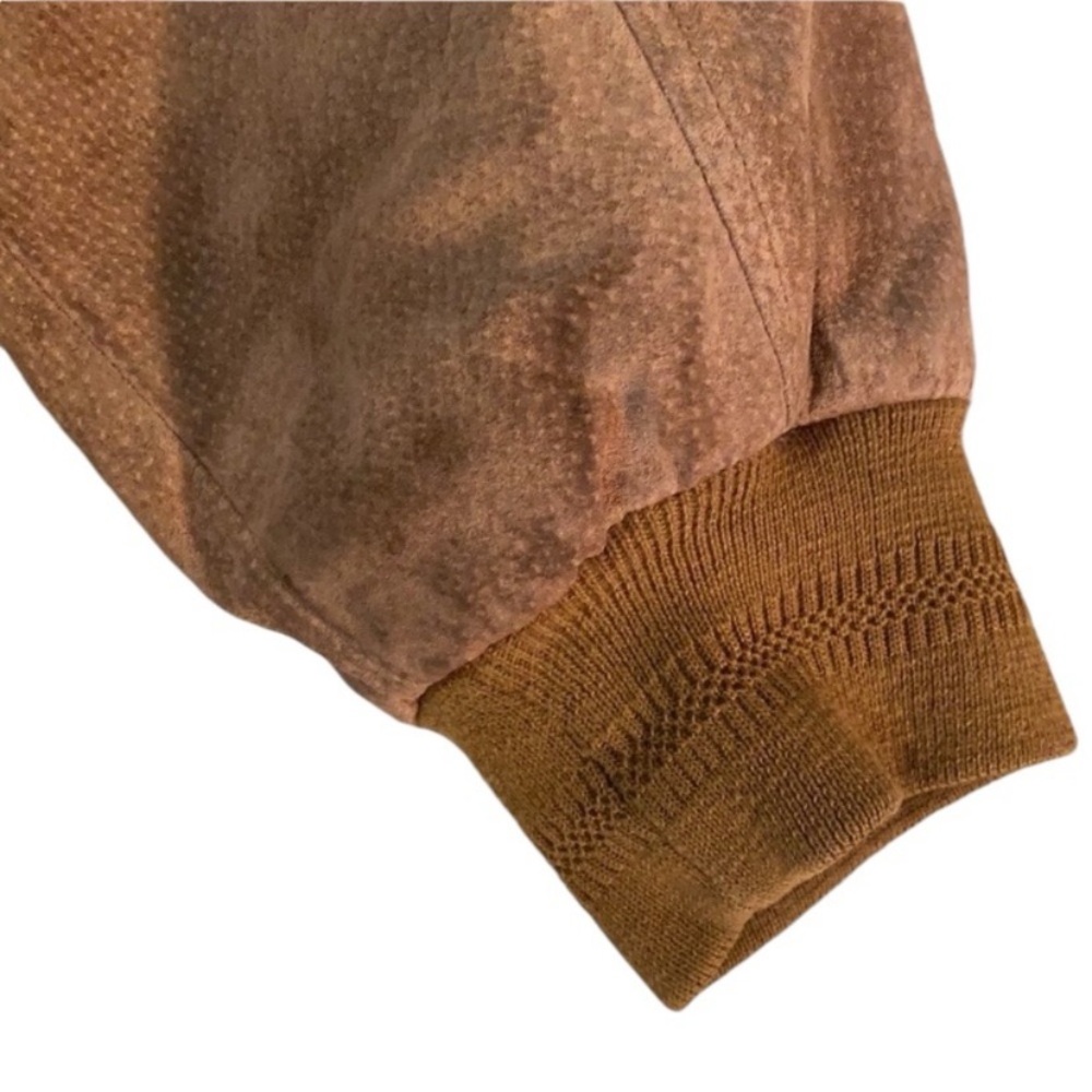 Lightly Distressed Vintage Suede Bomber Jacket - Picture 4 of 6